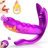  - FIDECH Estimulador de Clítoris con 42°C de Calor Inteligente- 3 en 1 Vibradores para Mujer con Control Remoto de Lengua Realista para Clitoris Ano punto G- Consoladores Sexuales